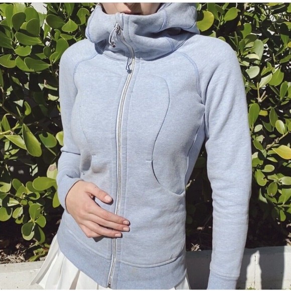Sold Lululemon Scuba Hoodie Women’s Size 6 In Heathered Lullaby/baby Blue - Picture 6 of 13